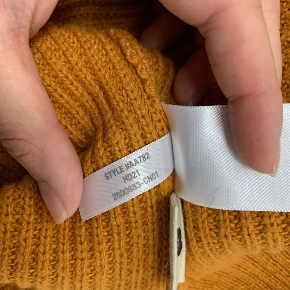 Madewell Sweater Womens XS‎ Extra Small Turmeric Thompson Pocket Pullover Boxy
